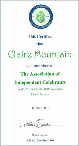 aoic celebrancy certificate 