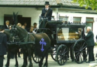 horse and cart at a funeral